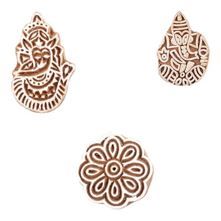 Set of 3 Piece New Mix Wooden Printing Block